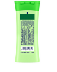 Vaseline Aloe Fresh body lotion bottle back label, green bottle with blue cap