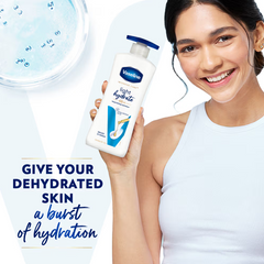 Vaseline Light Hydrate serum-in-lotion pump bottle, front label view