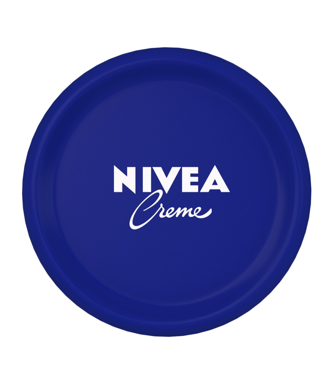 NIVEA Creme skin care cream lid, blue round tin with NIVEA and Creme logo
