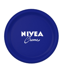NIVEA Creme skin care cream lid, blue round tin with NIVEA and Creme logo