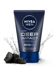 NIVEA MEN Deep Impact face & beard wash tube with black carbon rocks and splash