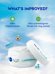 Moisturizer jar with open lid and visible white cream smear