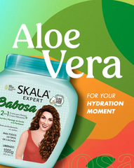 Skala Babosa 2-in-1 conditioning cream bottle, angled, teal cap, 1000g
