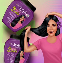 Purple 2-in-1 hair treatment cream bottle with black cap, side view