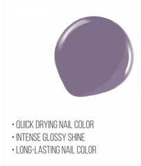 Lavender nail polish color swatch on marketing card