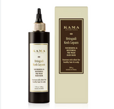 Pre-wash hair mask set: dark brown bottle with dropper and matching box, gold label