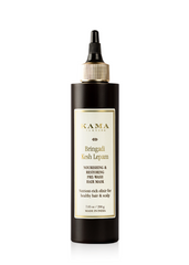 Pre-wash hair mask bottle with dropper, dark brown bottle with gold label
