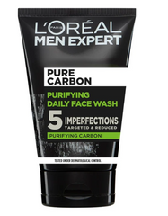 L’Oréal Men Expert Pure Carbon face wash tube, black with green label
