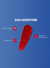 Nivea Caring Beauty red lip & cheek tint balm, 24H moisture icon graphics