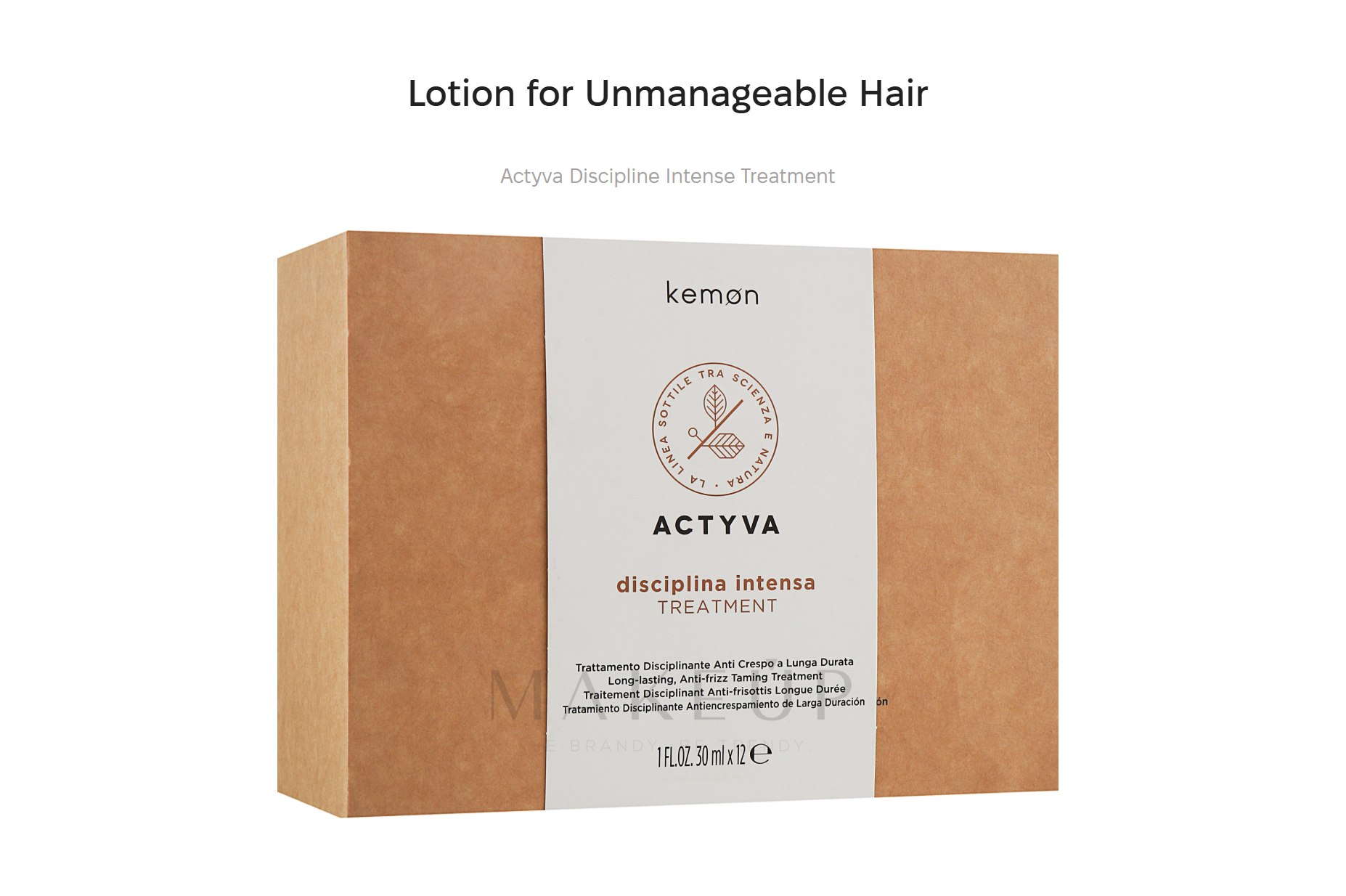 Kemon Actyva disciplina intensa treatment box, lotion for unmanageable hair, 30 ml