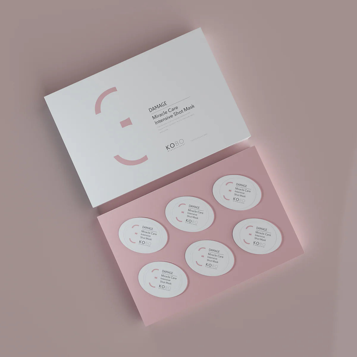 Intensive shot mask set box with six round mini mask discs, Damage Miracle Care