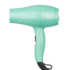 Silver Bullet Baby travel hair dryer, mint green body and black cord