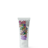 Kids Sun Buster SPF50 sunscreen tube, white with colorful cartoon graphics and flip cap