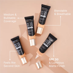 Swiss Beauty Select BB cream tubes, beige base and black labels, several tubes shown
