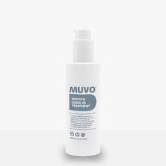 Muvo Smooth leave-in treatment bottle, white with blue label, 200 ml