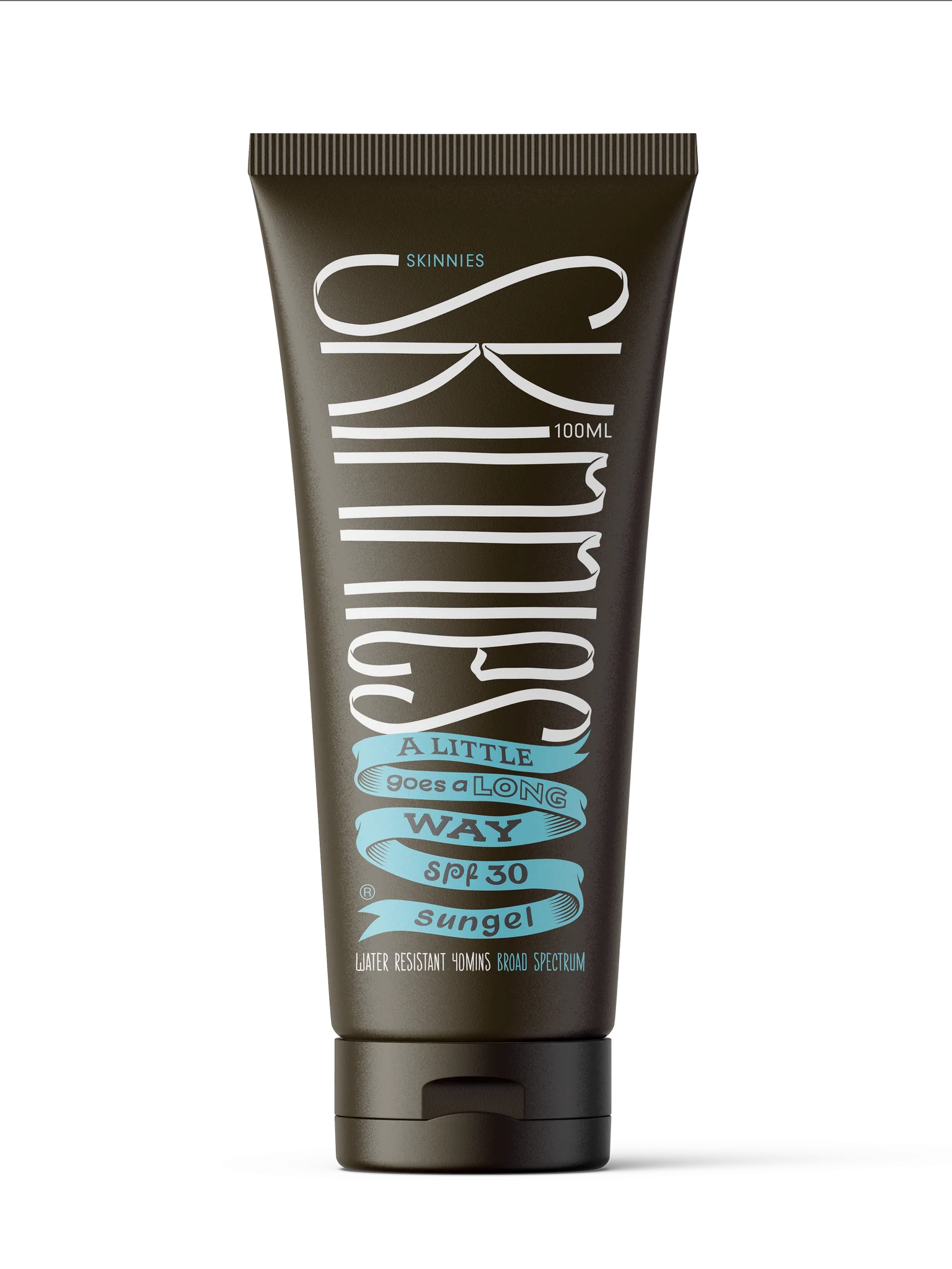Skinnies Sungel SPF30 sunscreen gel, 100 ml tube with front label