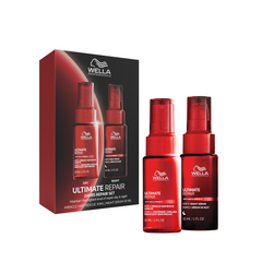 Wella Ultimate Repair 2-bottle set in red, with matching gift box.