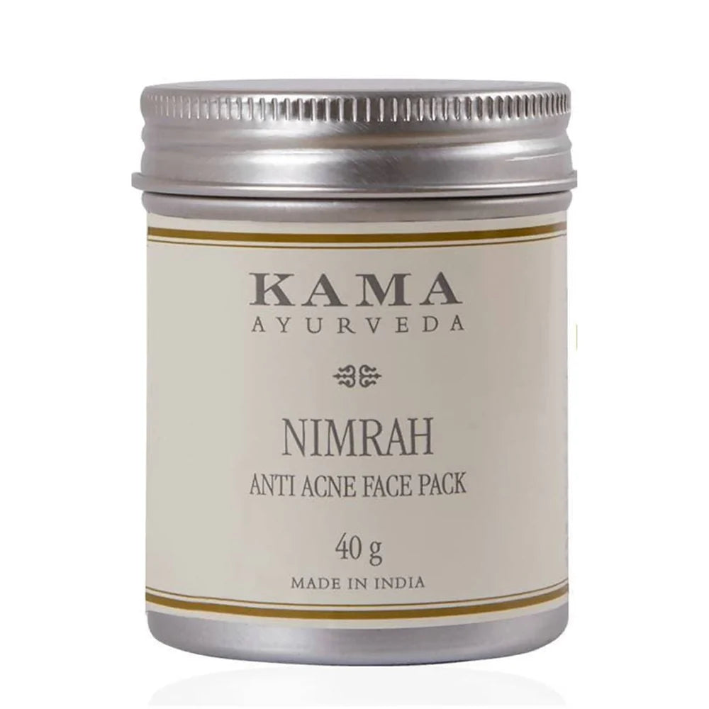Kama Ayurveda Nimrah anti acne face pack jar, 40 g, silver lid