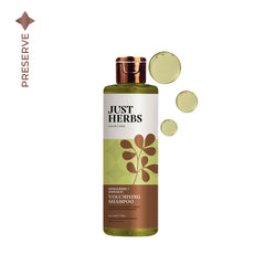 Just Herbs Volumising Shampoo bottle with fenugreek and shikakai, green 200ml