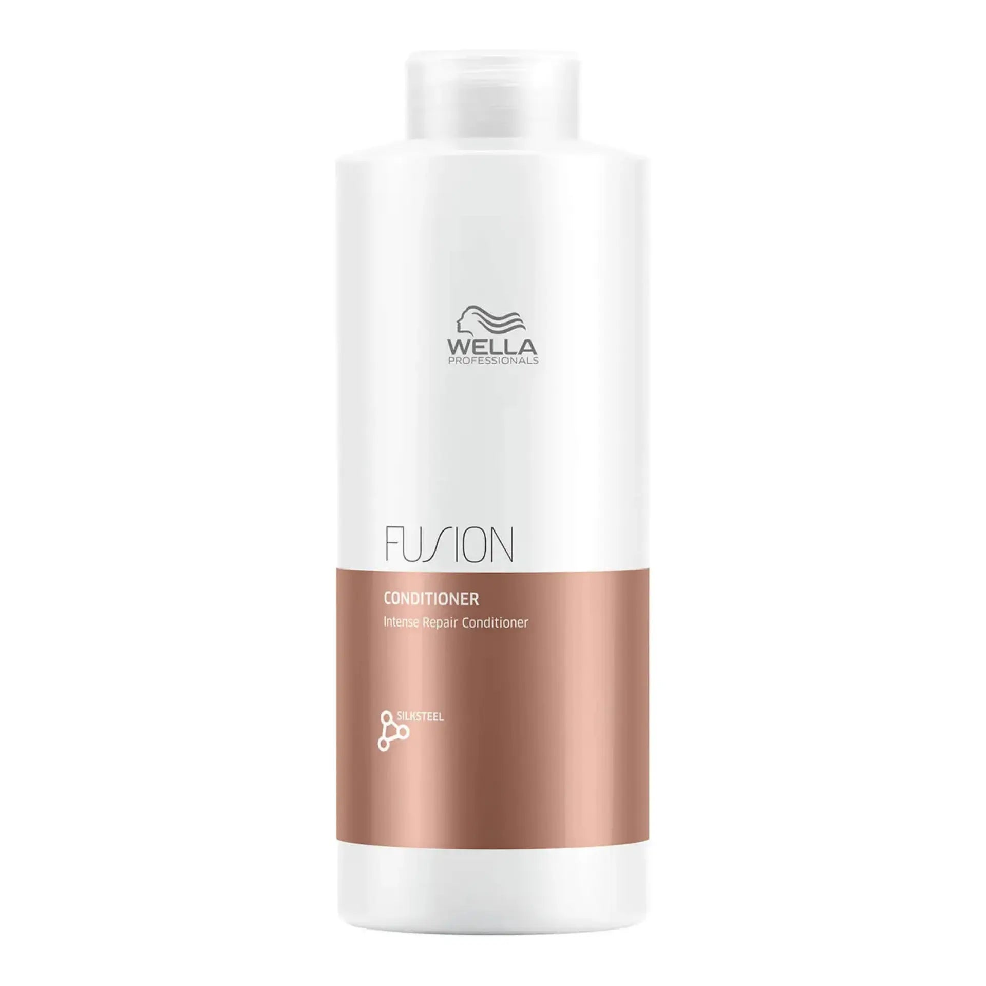 Wella Fusion Intense Repair Conditioner bottle, 1 L, white with brown label