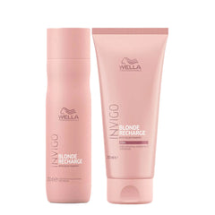 Wella Invigo Blonde Recharge shampoo and conditioner bundle, pink bottles