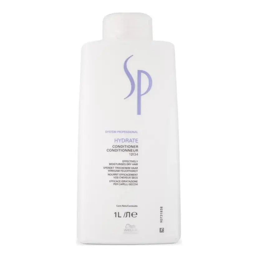Wella SP Hydrate Conditioner bottle, 1L, white bottle with SP logo and label
