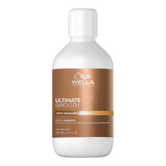 Travel size Ultimate Smooth shampoo, Wella white bottle with brown label, 100 ml