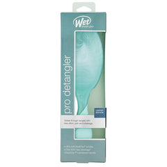 Wet brush-pro detangler hair brush blister package with teal marbled brush.