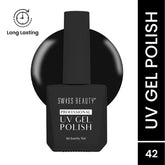 Black UV gel nail polish bottle, Swiss Beauty Professional, shade 42, 15ml