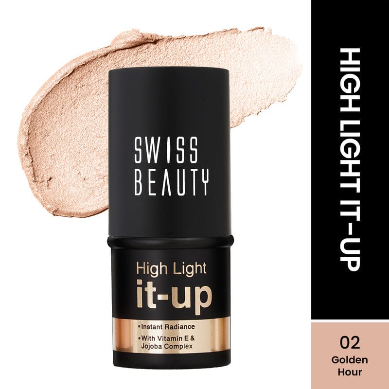 High Light it-up highlighter stick, Golden Hour shade with beige-gold swatch