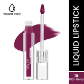 Liquid matte liquid lipstick in Rich Berry shade 18, with applicator wand and tube