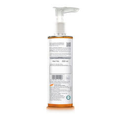 Acne Clear+ face cleansing gel bottle with pump, back label