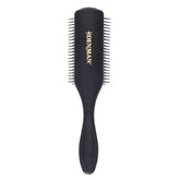 Denman D3N Noir medium styling hairbrush with 7 rows, black handle and pins