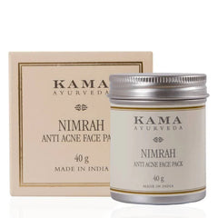 Kama Ayurveda Nimrah anti acne face pack jar with box, 40 g, cream label
