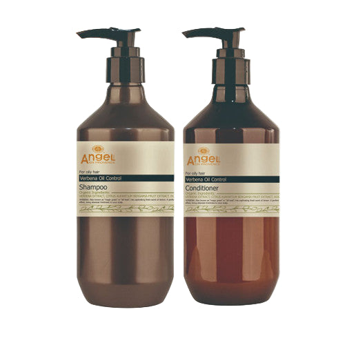 Shampoo and conditioner bottles with pump dispensers, brown glass-style containers