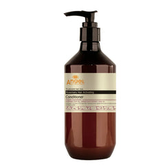 Hair activating conditioner bottle with amber-brown pump and label