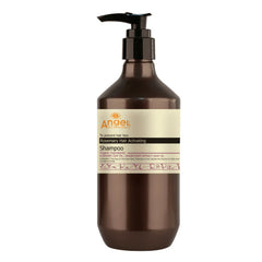 Brown shampoo bottle with black pump, label reading Rosemary Hair Activating Shampoo