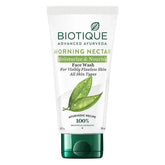 BIOTIQUE Morning Nectar face wash tube, white with green base, 150 ml