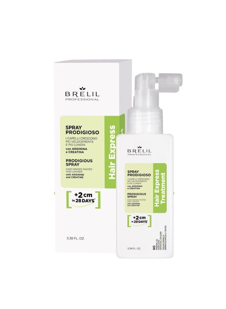 Brelil hair spray in pump bottle with white box, Spray Prodigious 100 ml