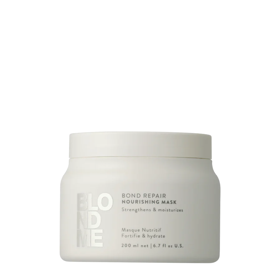 Bond Repair nourishing hair mask jar, white with text label and 200 ml marking