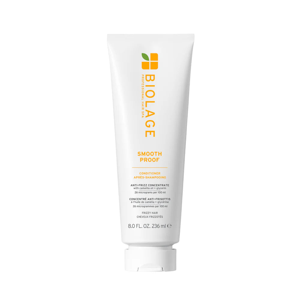 Biolage Smooth Proof Conditioner tube, white with green and orange label, 236 ml