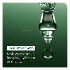 Biolage Hydrasource detangling solution hyaluronic acid hydration graphic with droplets