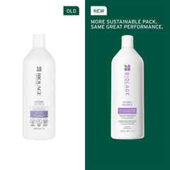Biolage Hydrasource detangling solution bottles, old and new packaging side by side
