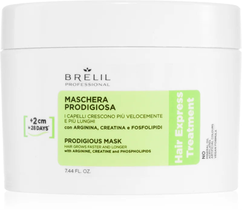 Brelil Professional hair express mask jar, green label, 7.44 fl oz