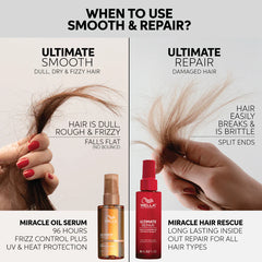 Wella hair oil serum bottle with pump on promotional card