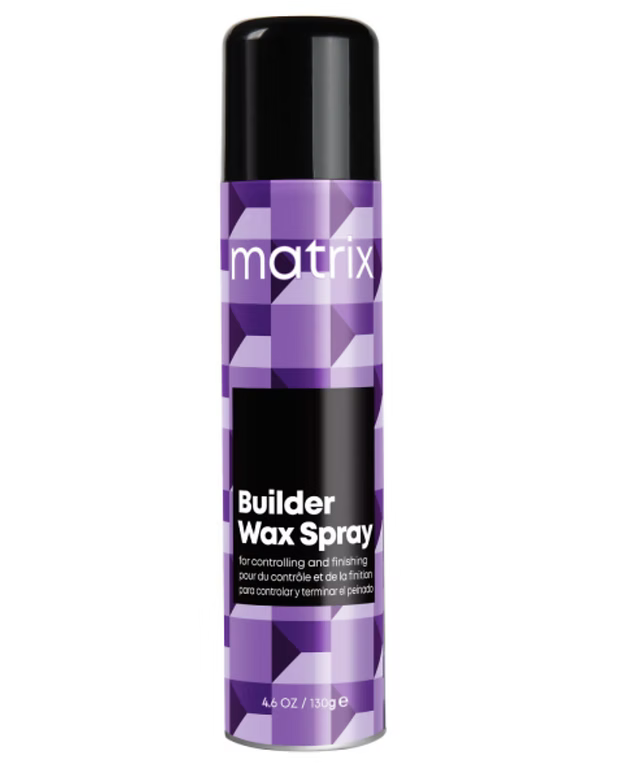 Matrix Builder Wax Spray bottle, purple geometric design, black cap, 130g