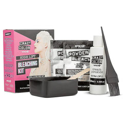 Bleaching kit with Crazy Color box, mixing bowl, developer cream and brush