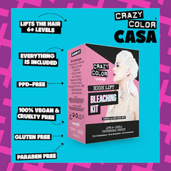 Crazy Color bleaching kit box with front label and info panels
