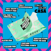 Crazy Color color remover wipe pack in green with black label and directions