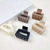 Small square hair claw clips set, frosted latte colors: cream, brown, black.
